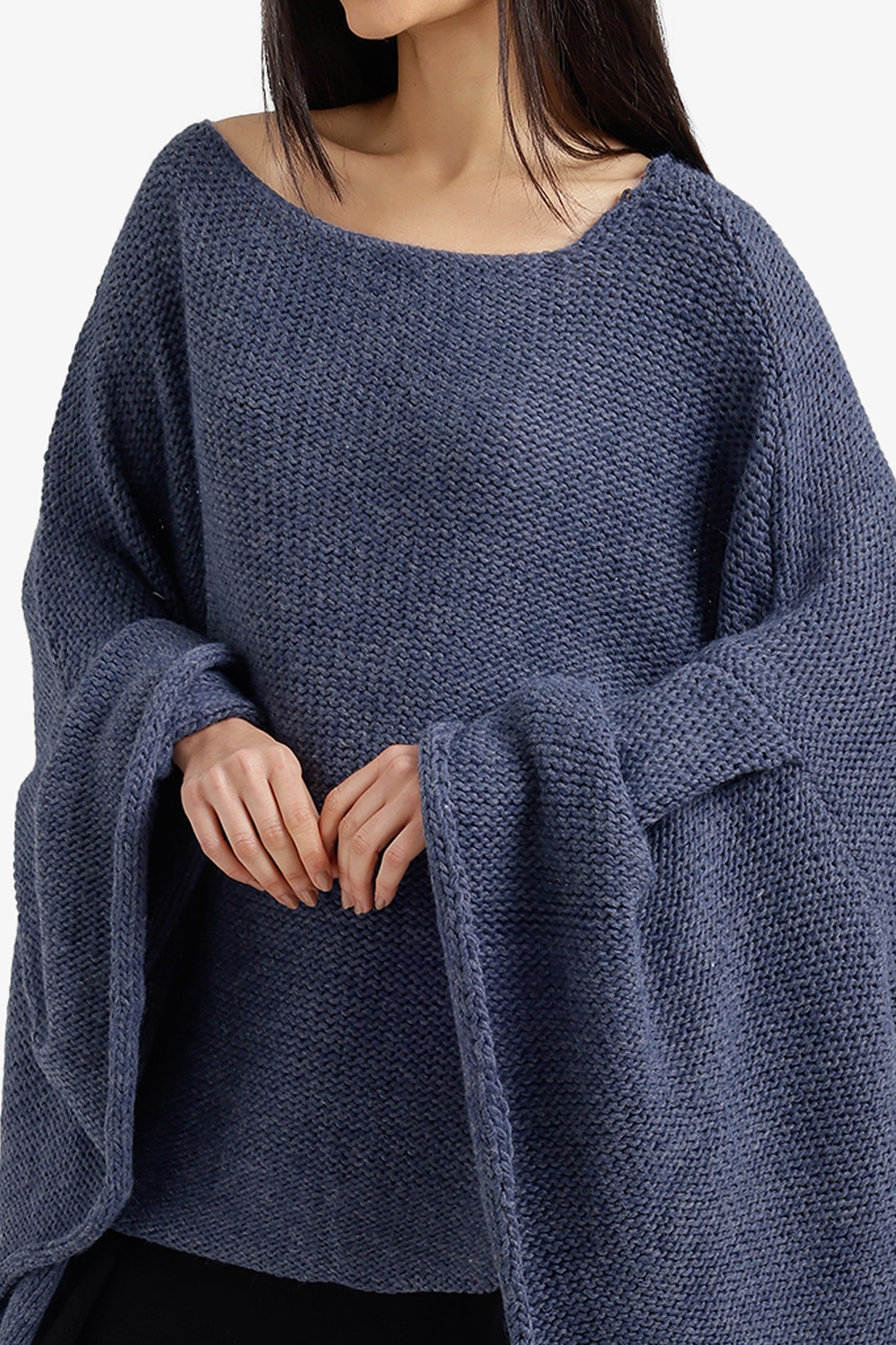 Asymmetric Sleeve Poncho