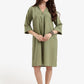 Tencel Collared V-Neck Dress
