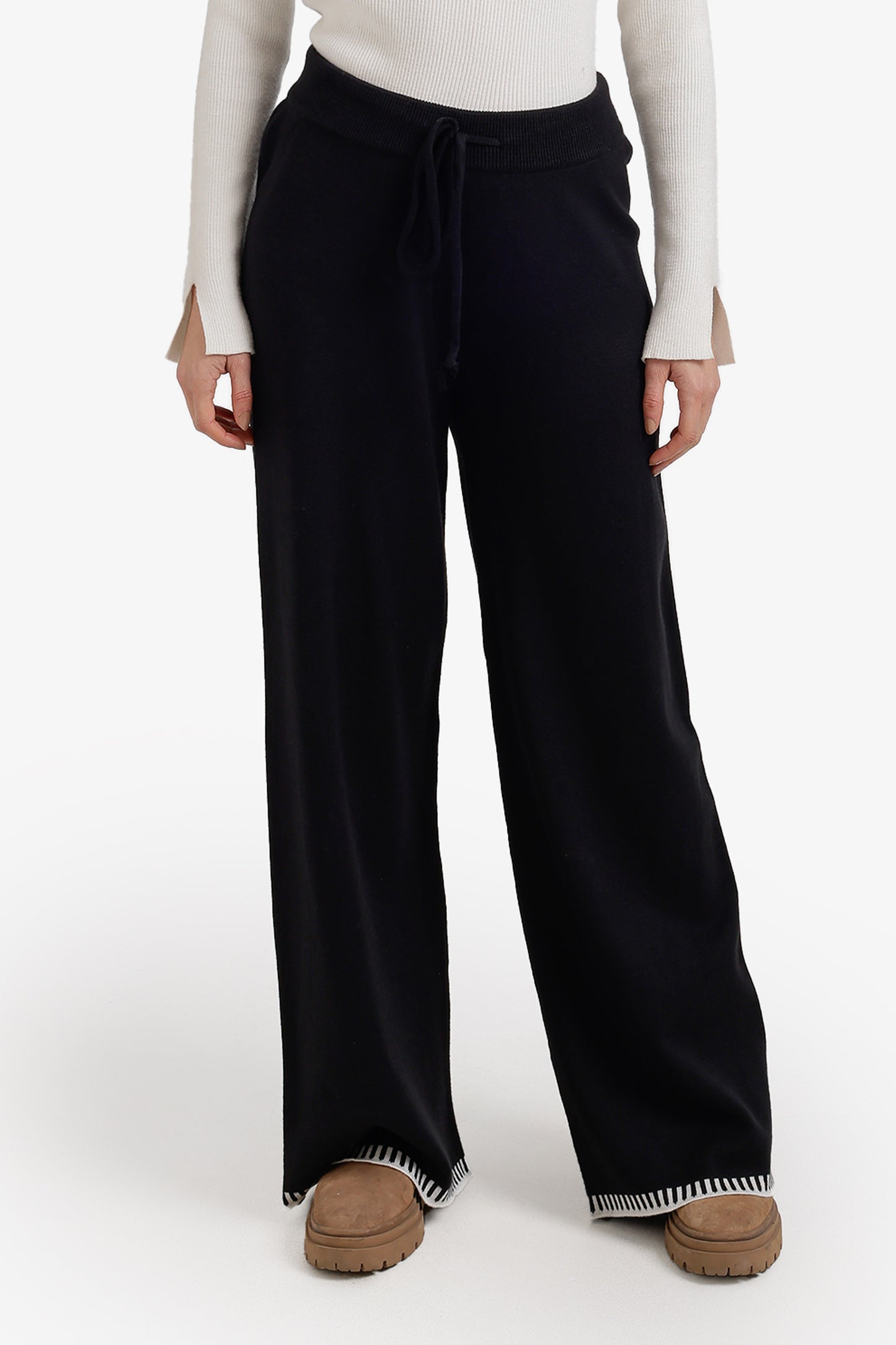 Wide-Leg Knit Pants