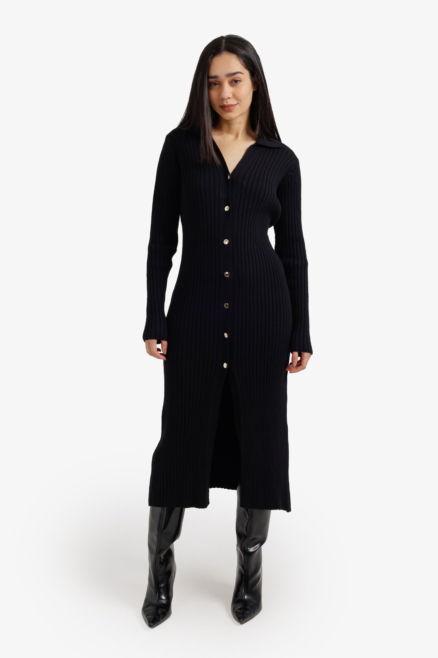 Ribbed Midi Cardigan