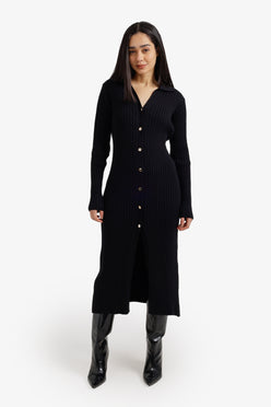 Ribbed Midi Cardigan