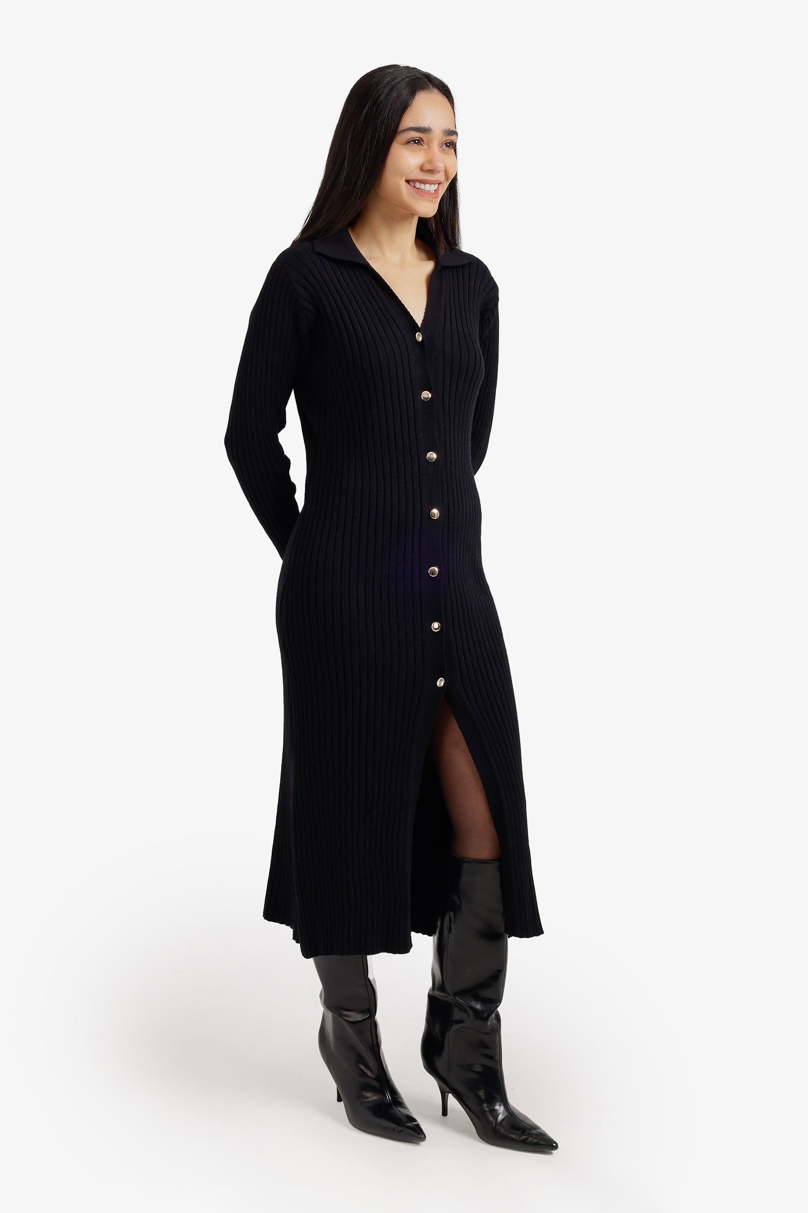 Ribbed Midi Cardigan