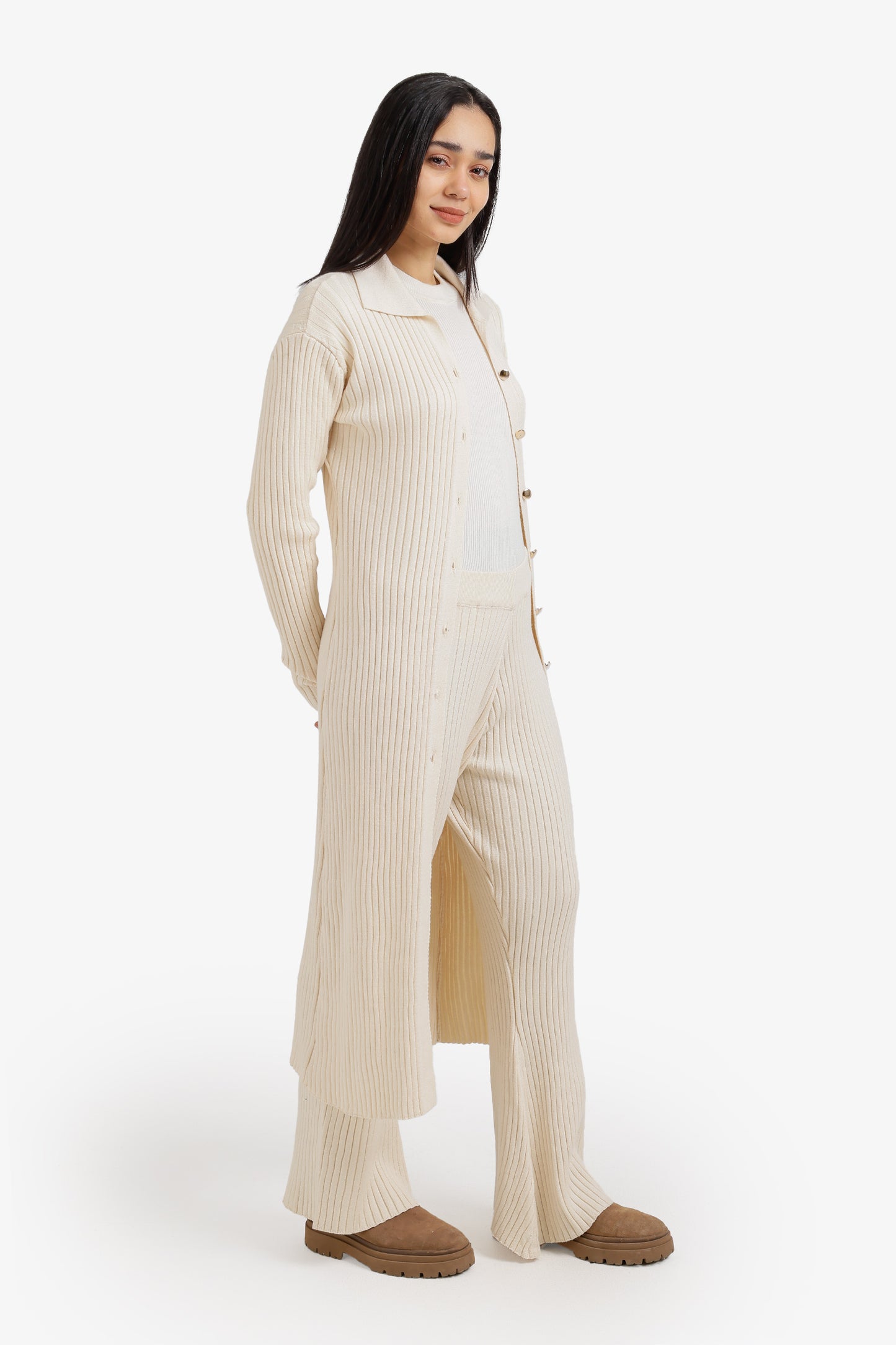 Ribbed Midi Cardigan