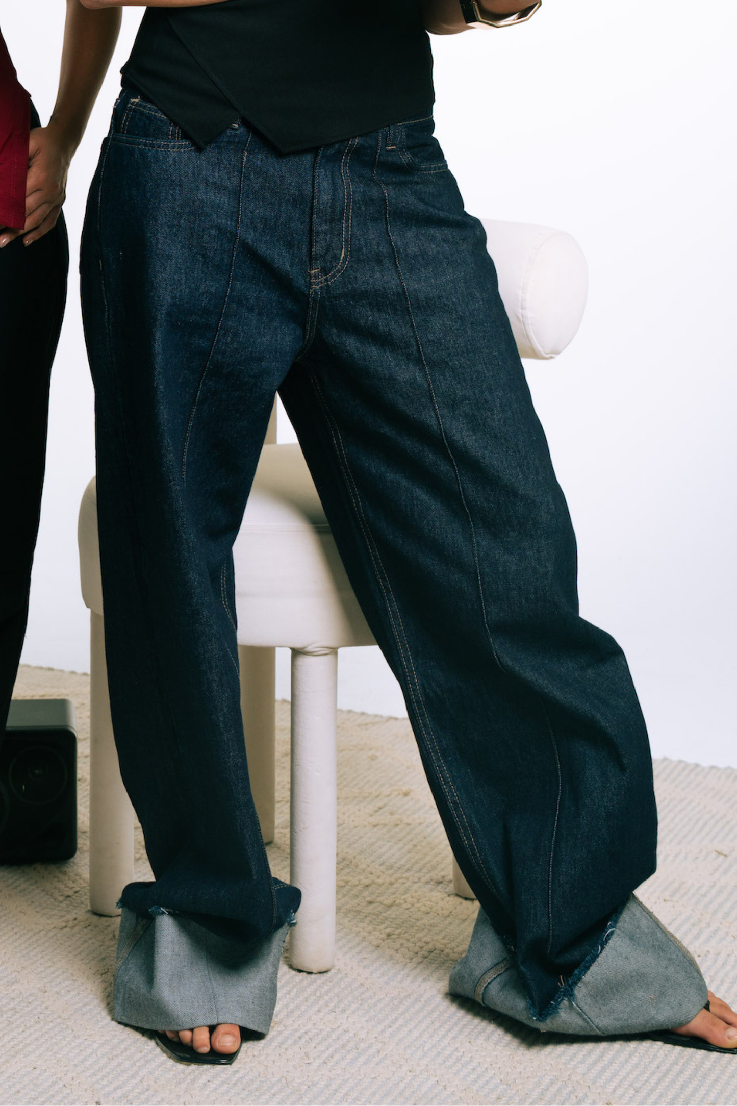 Folded Denim Pants