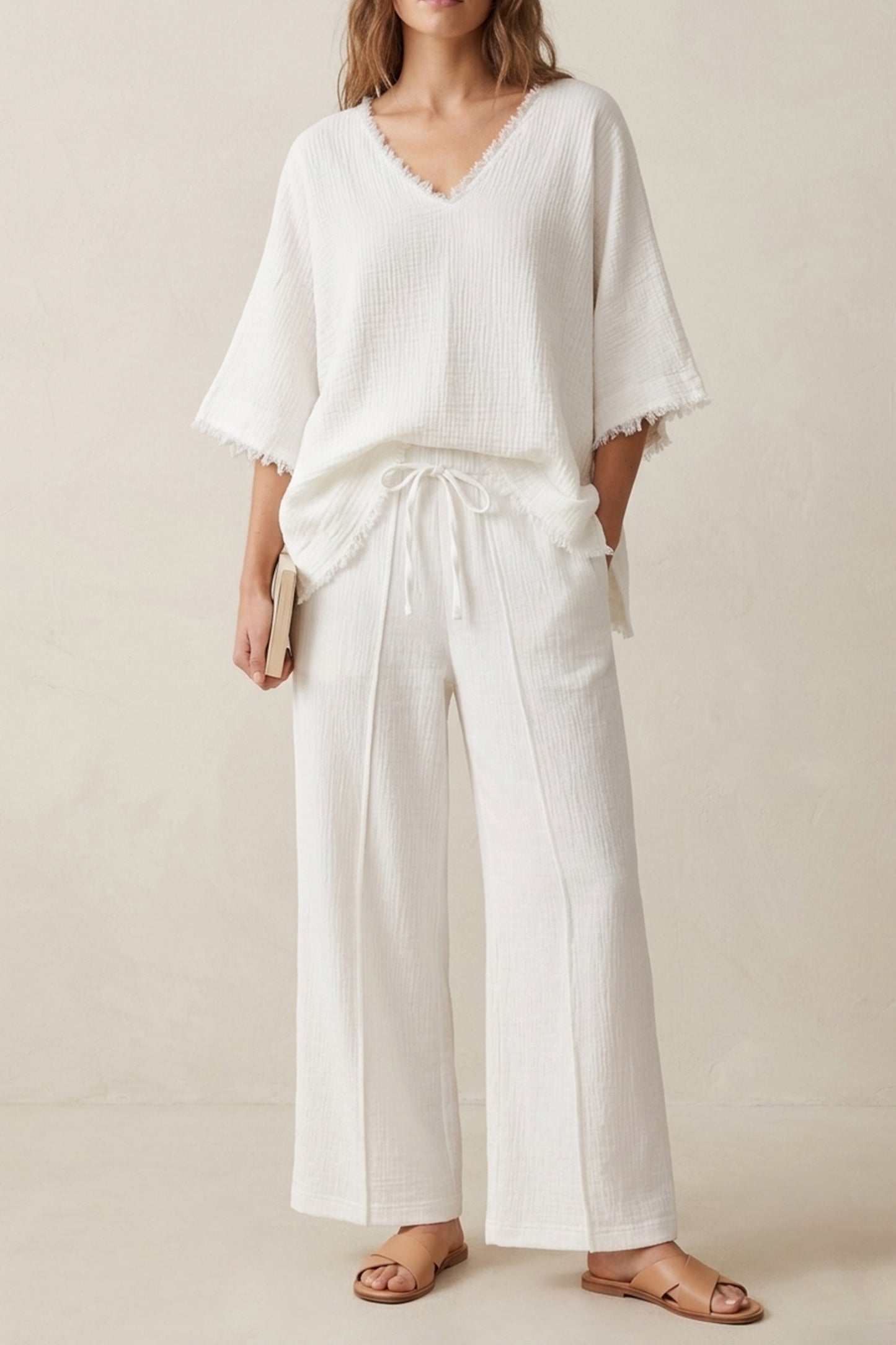 Textured Crinkle Pants