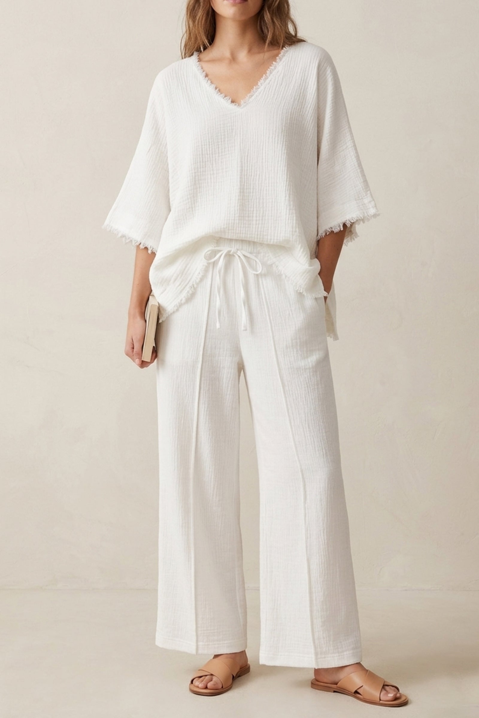 Textured Crinkle Pants