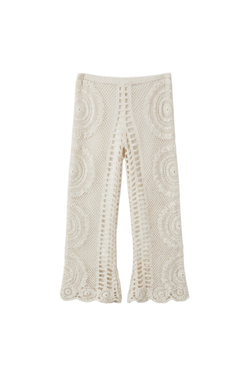 Embroidered Crochet Beach Pants