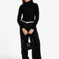 Contrast Double-Waistband Pants