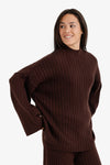 Mock Neck Ribbed Pullover