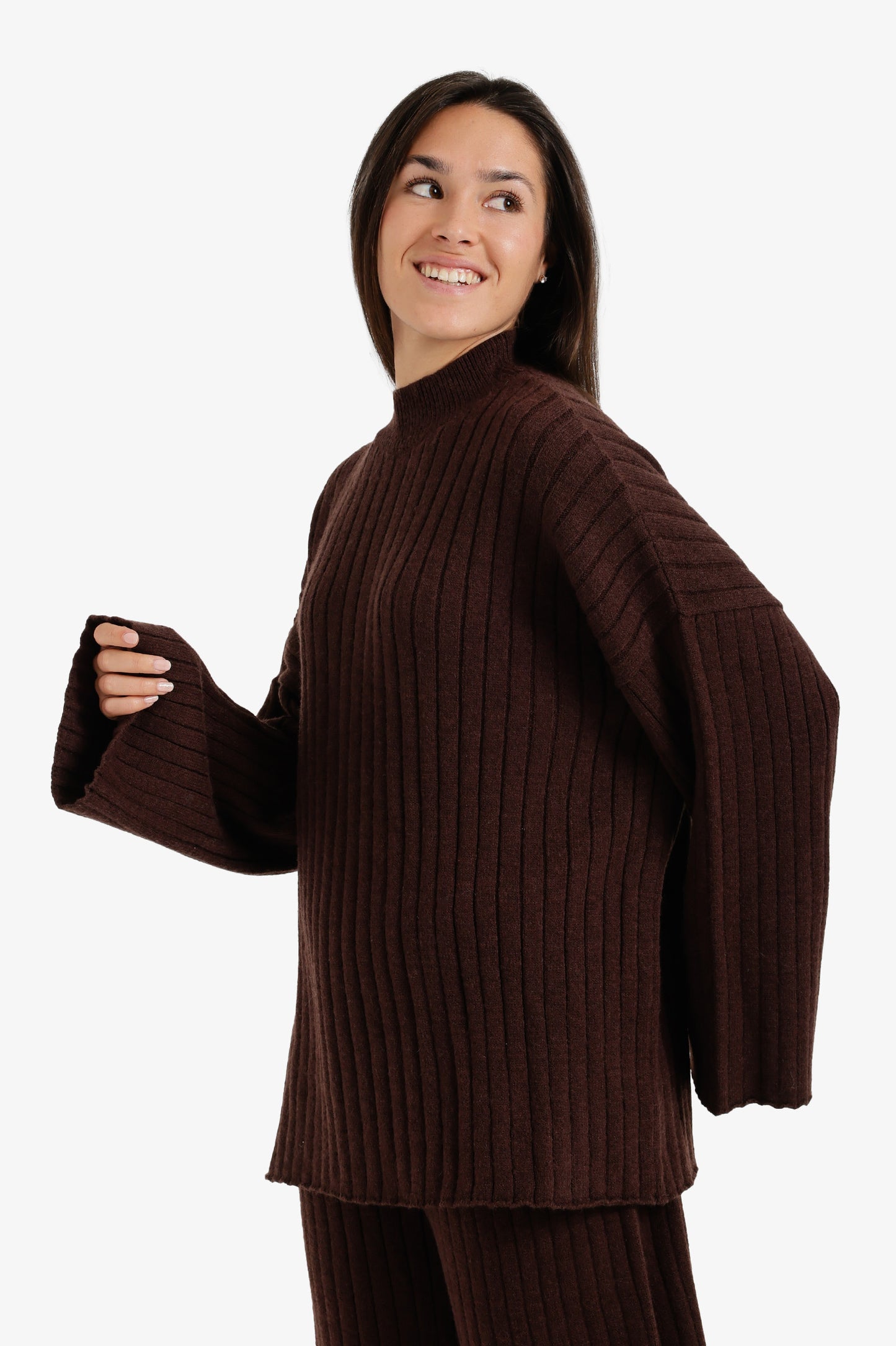 Mock Neck Ribbed Pullover