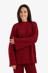 Mock Neck Ribbed Pullover