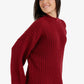 Mock Neck Ribbed Pullover
