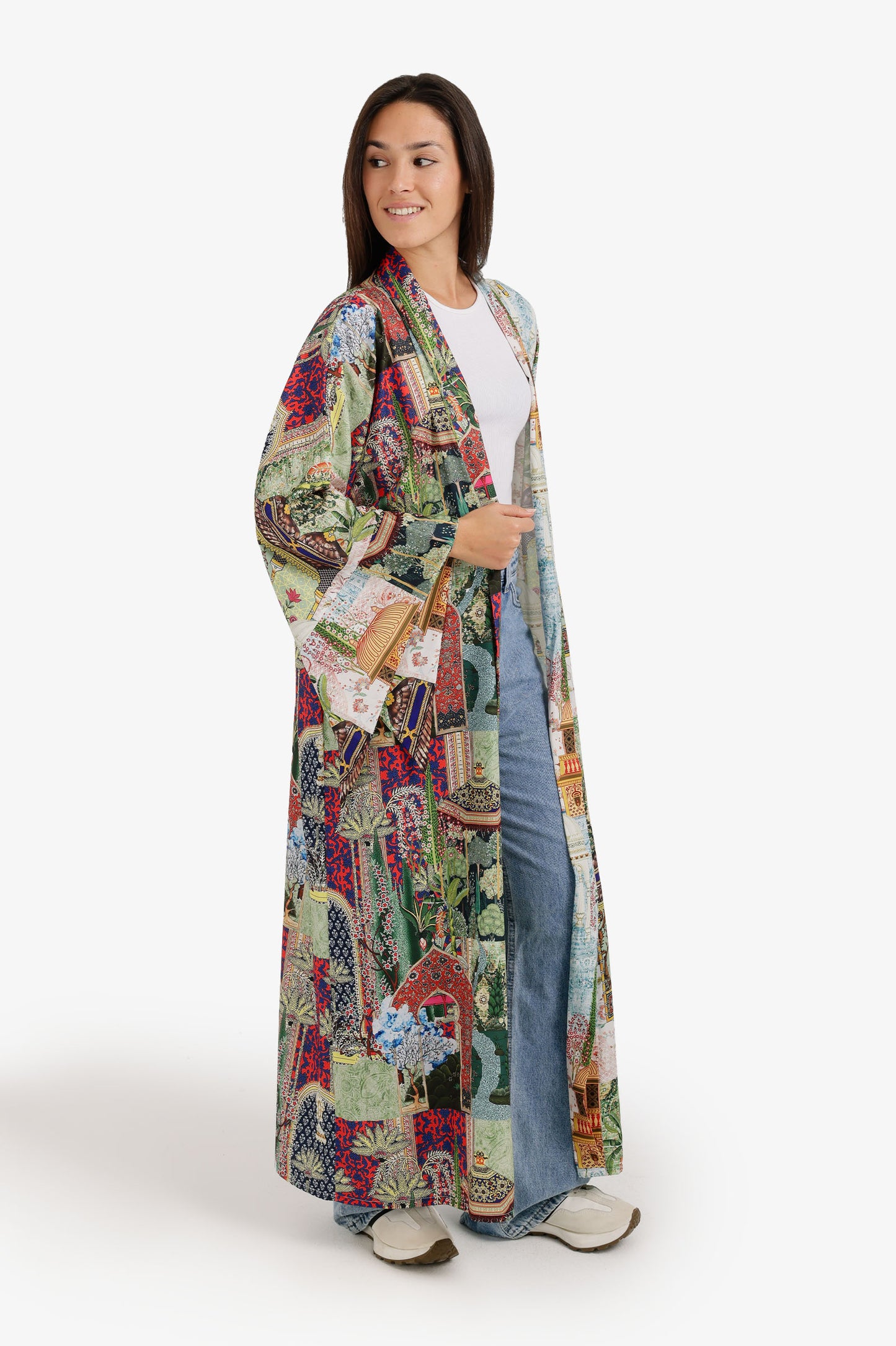 Scenic-Print Kimono