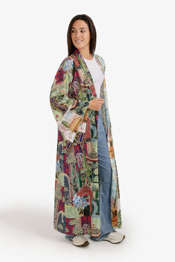 Scenic-Print Kimono
