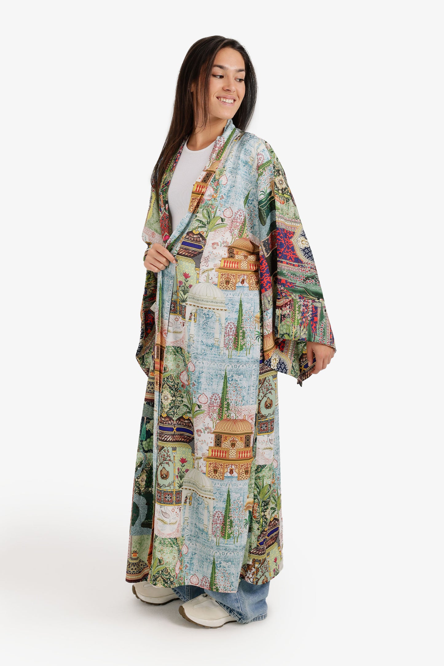 Scenic-Print Kimono