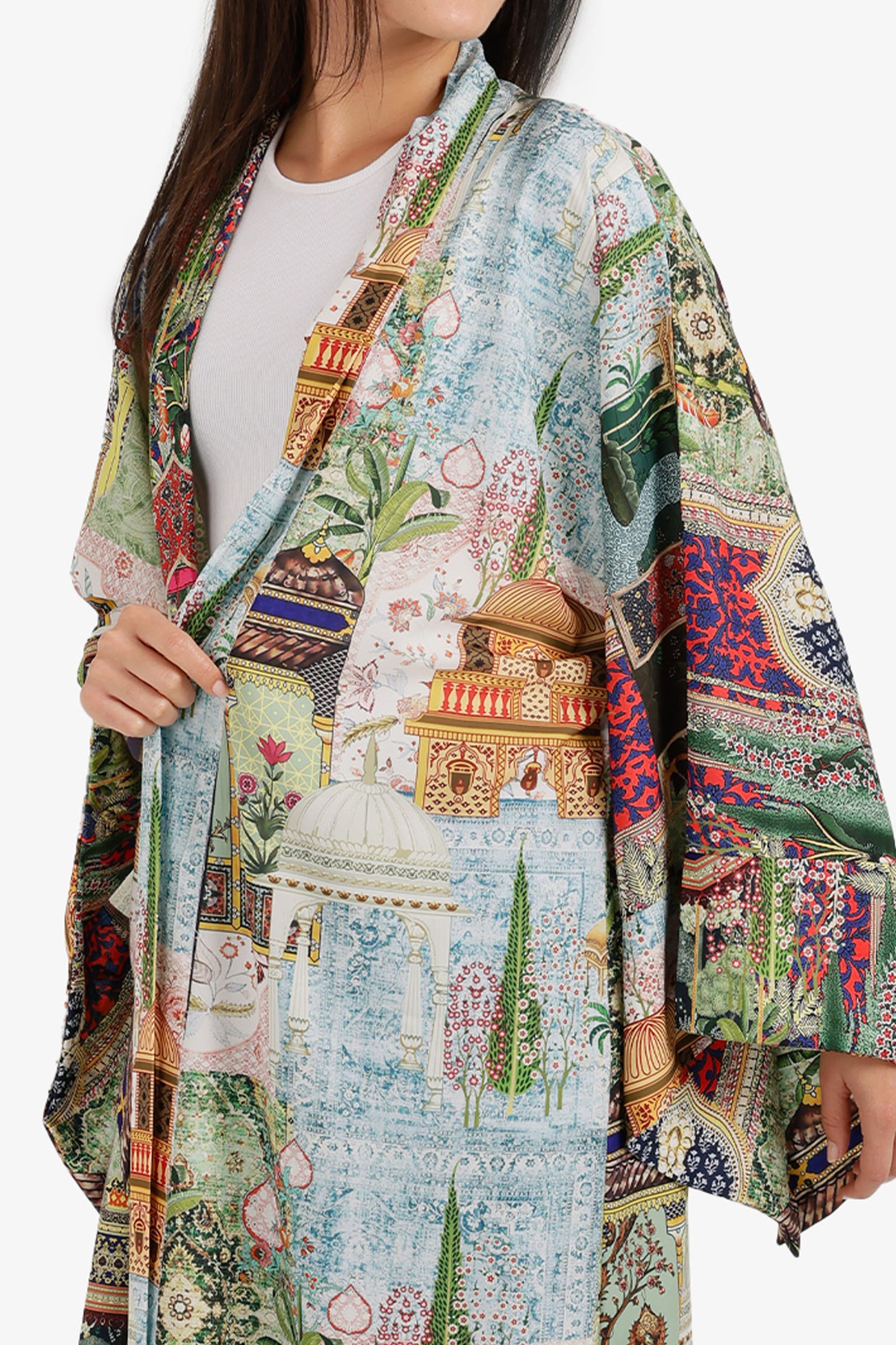 Scenic-Print Kimono
