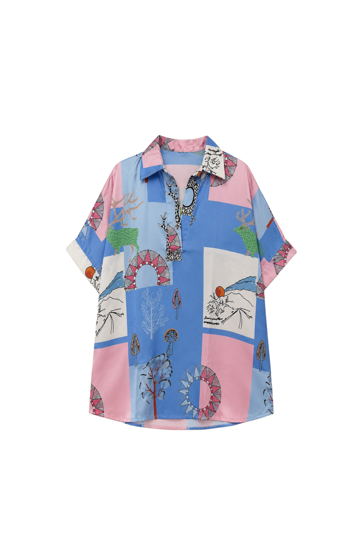 Patchwork Print Shirt