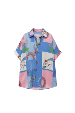 Patchwork Print Shirt
