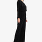 Black Pleated Satin Jumpsuit