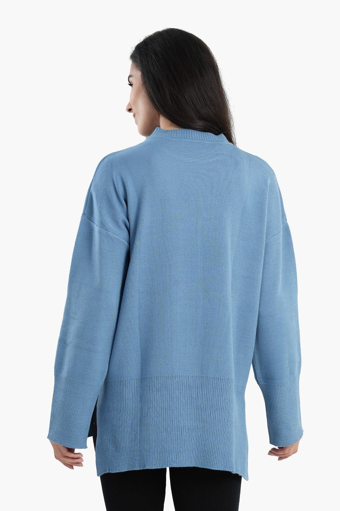 Pullover with Wide Ribbed Hem