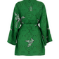 Palm Printed Green Kimono