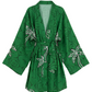 Palm Printed Green Kimono