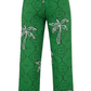 Palm Printed Green Pants