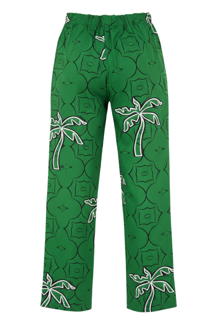 Palm Printed Green Pants