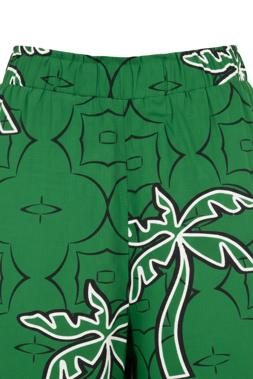 Palm Printed Green Pants