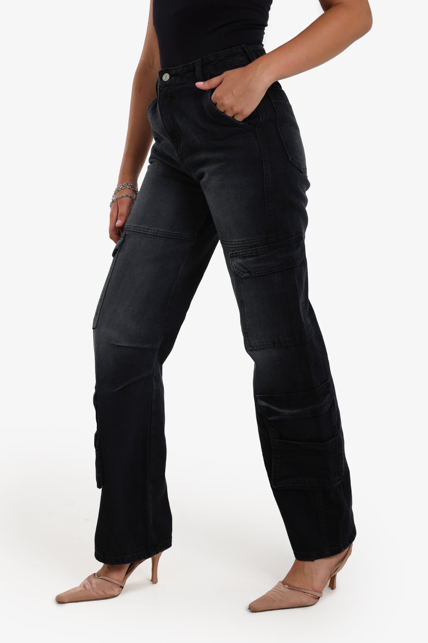 Denim Cargo Pants