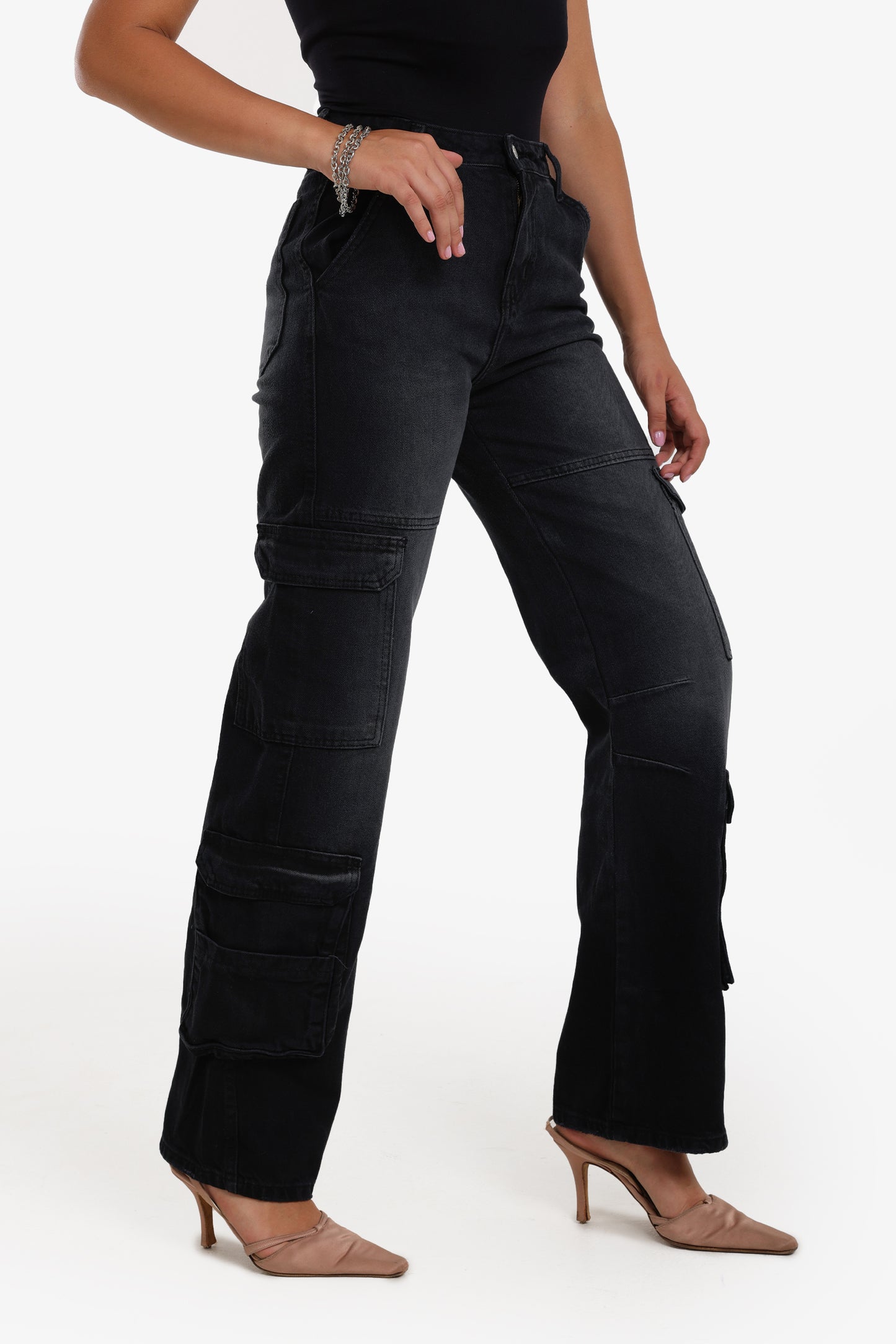 Denim Cargo Pants