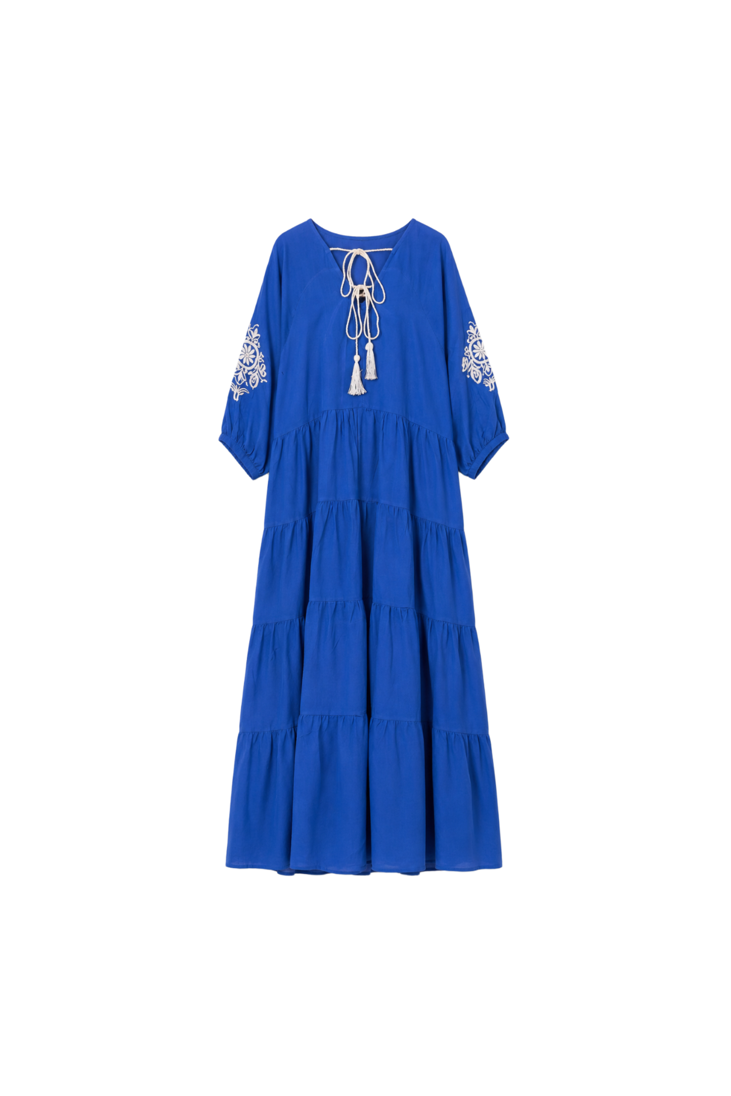 Embroidered Tencel Maxi Dress
