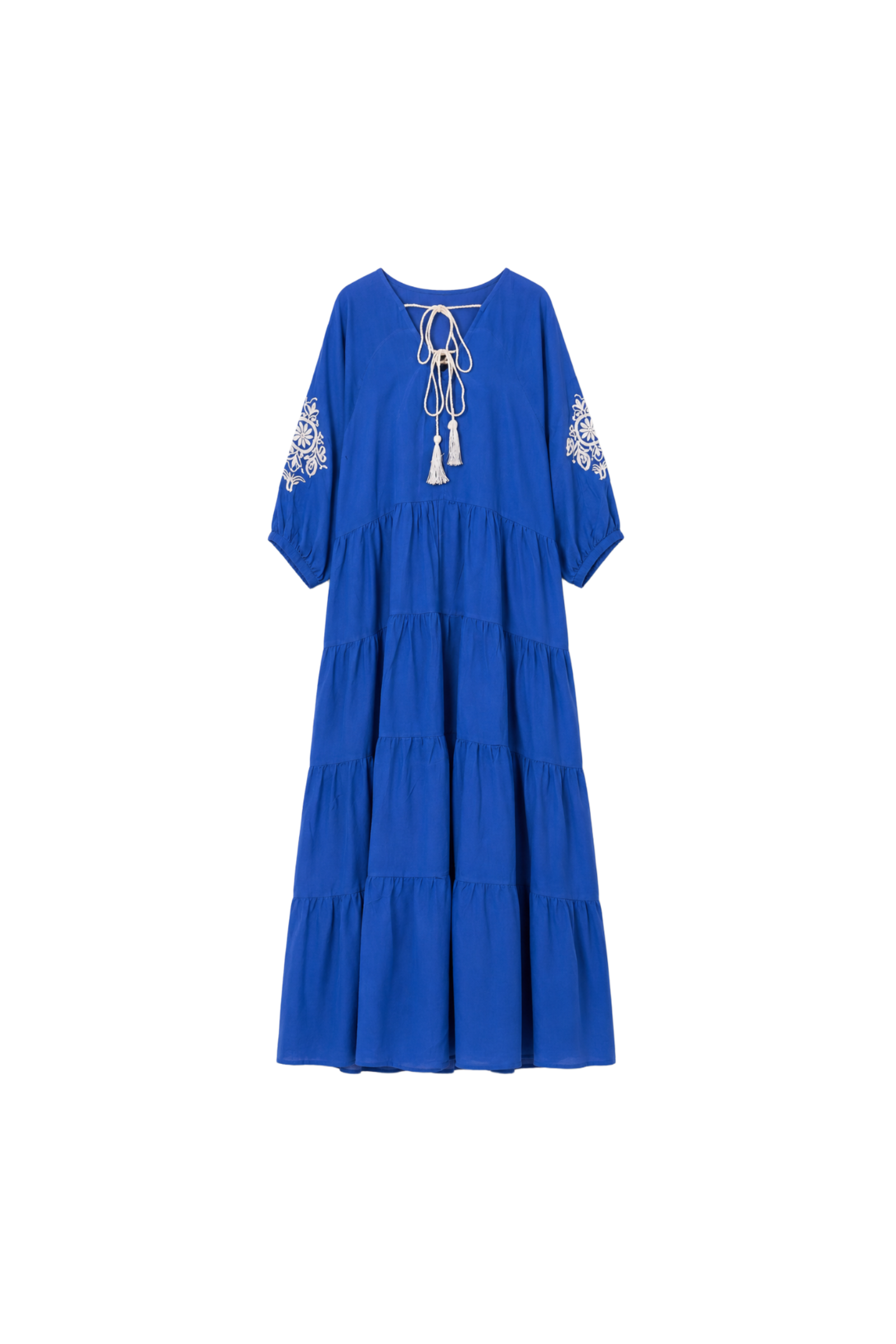 Embroidered Tencel Maxi Dress