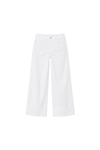 Folded Hem White Jeans