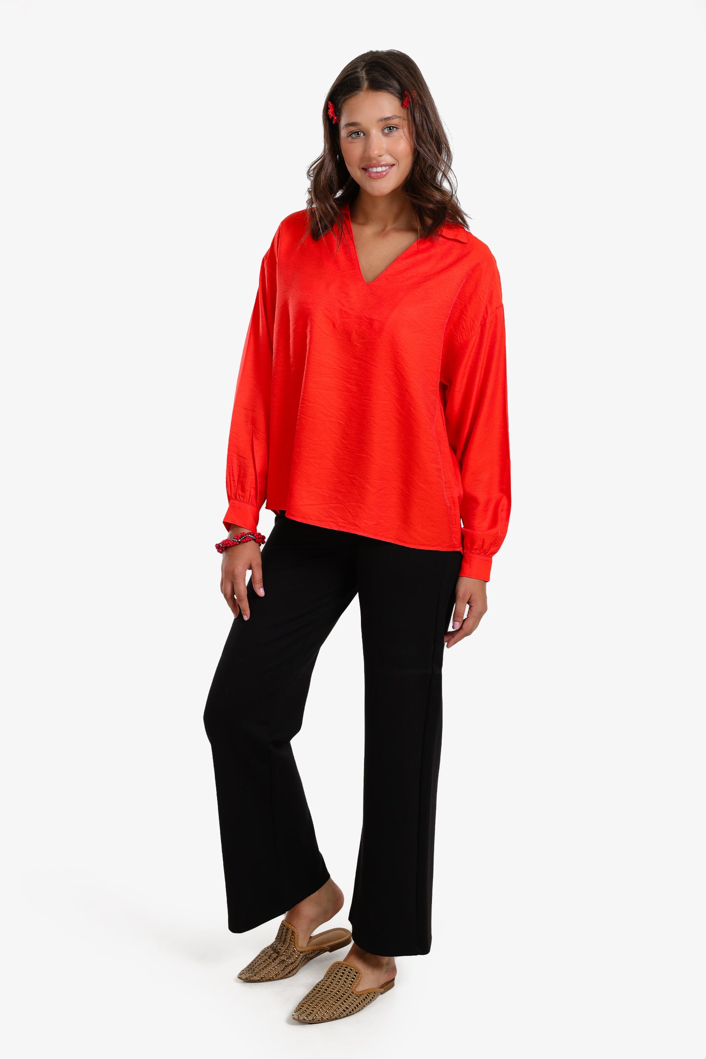 V-Neck Tencel Blouse
