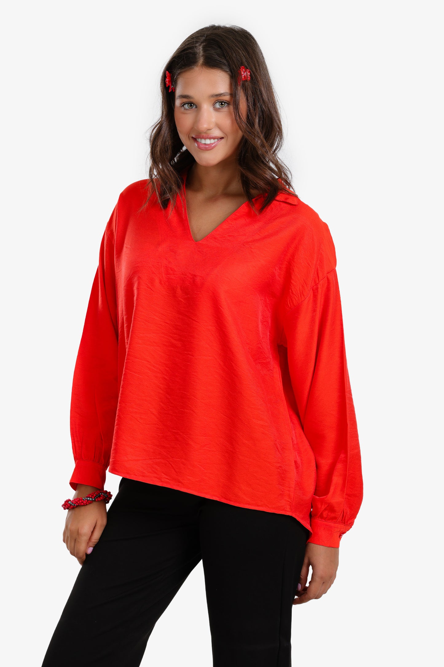 V-Neck Tencel Blouse