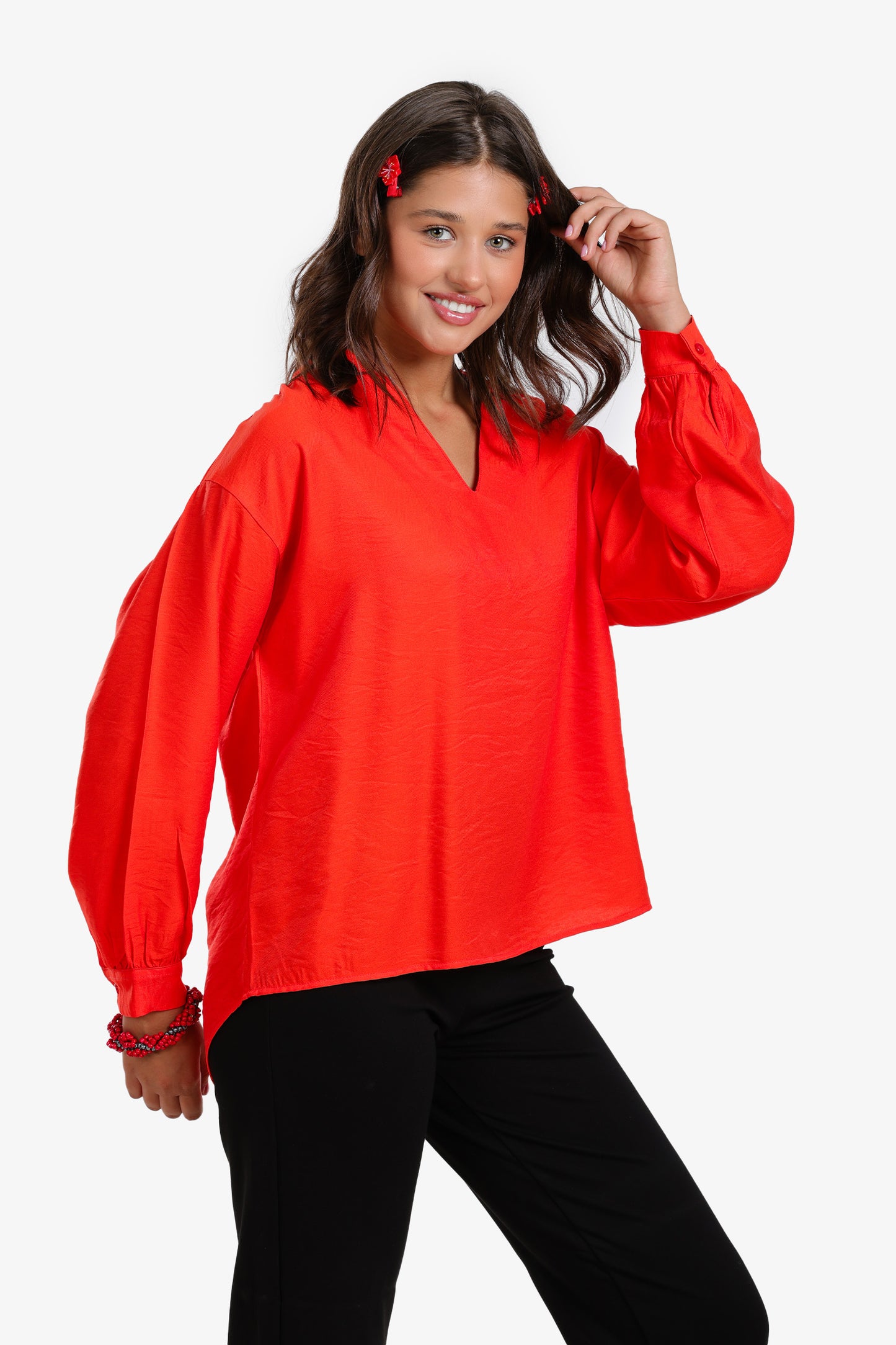 V-Neck Tencel Blouse