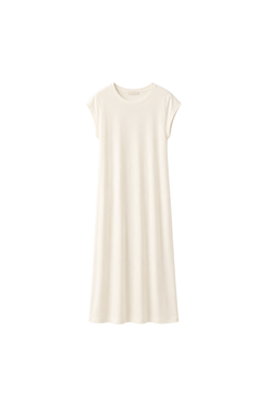 Solid Viscose Midi Dress