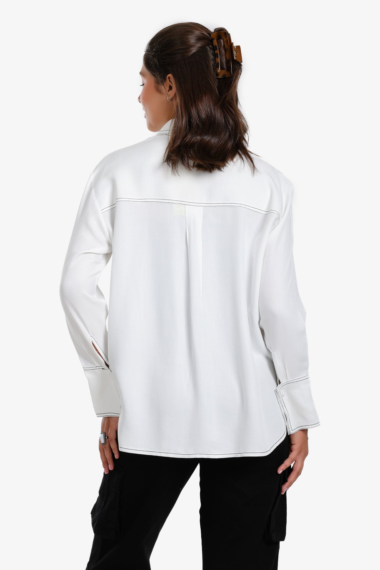 Shirt with Contrast Stitching