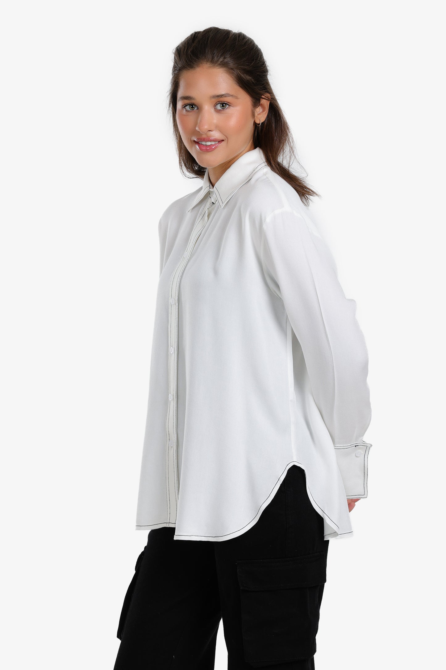 Shirt with Contrast Stitching