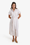 Voile Striped Shirt Dress