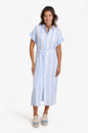 Voile Striped Shirt Dress