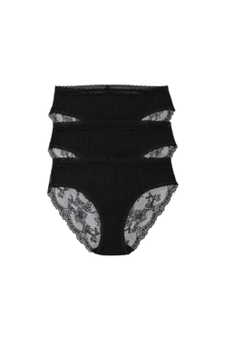 Pack of 3 Bikini Panties with Lace