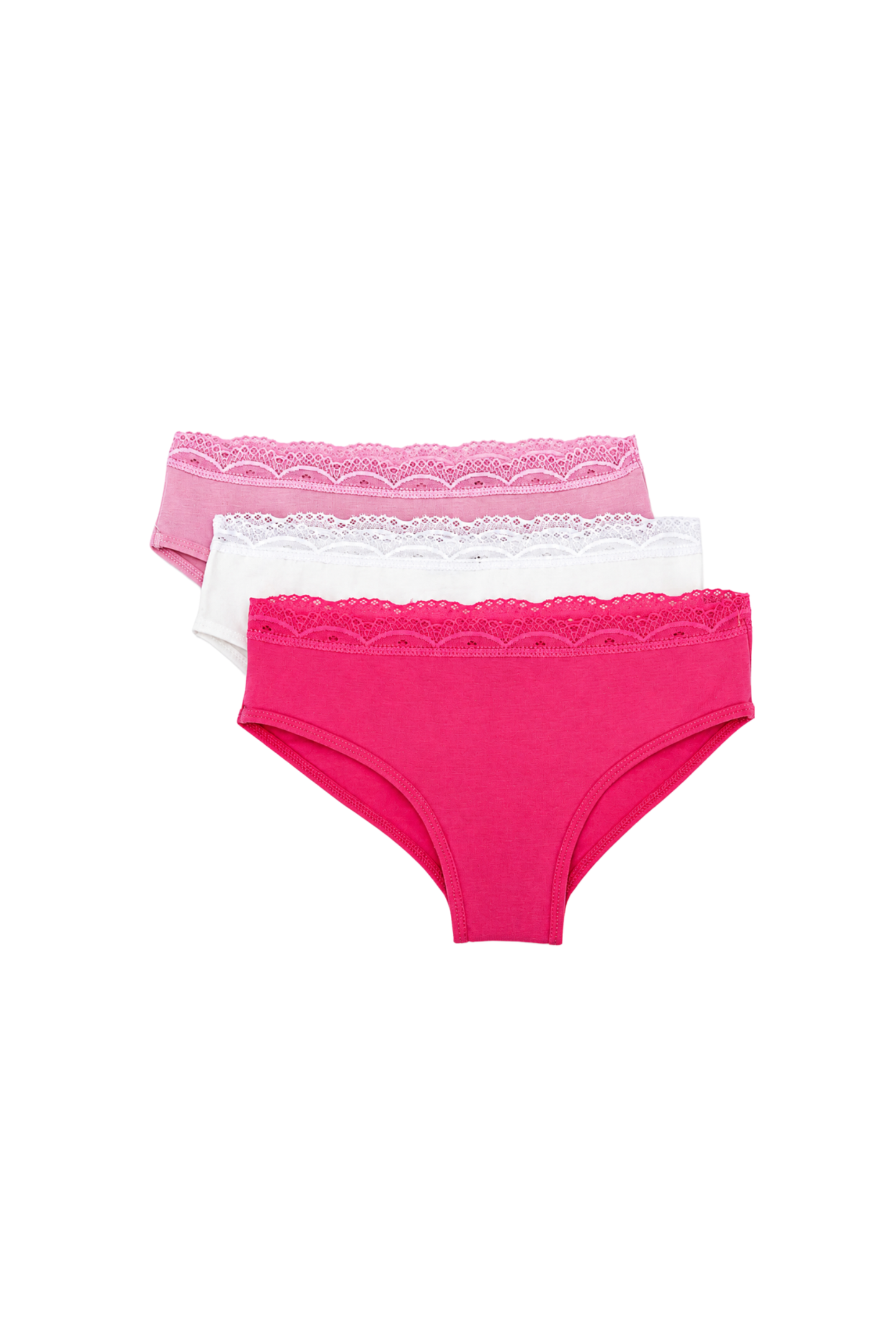 Cotton Lace Bikini Panties - Pack of 3