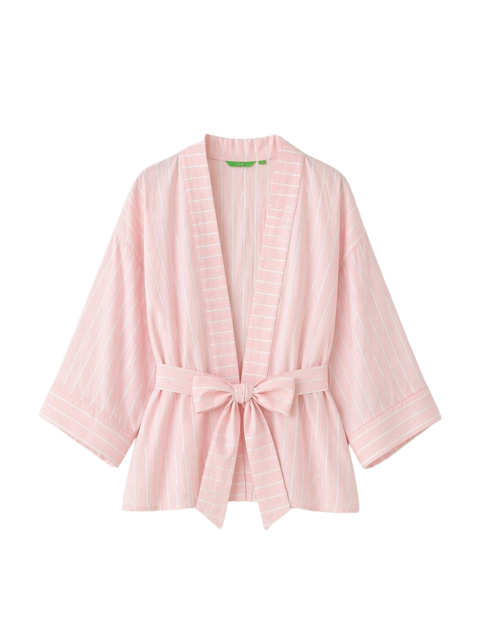 Open-Front Striped Kimono