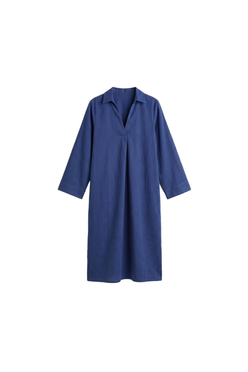 Tencel Collared V-Neck Dress