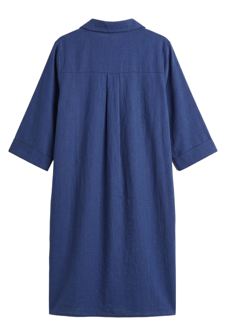 Tencel Collared V-Neck Dress