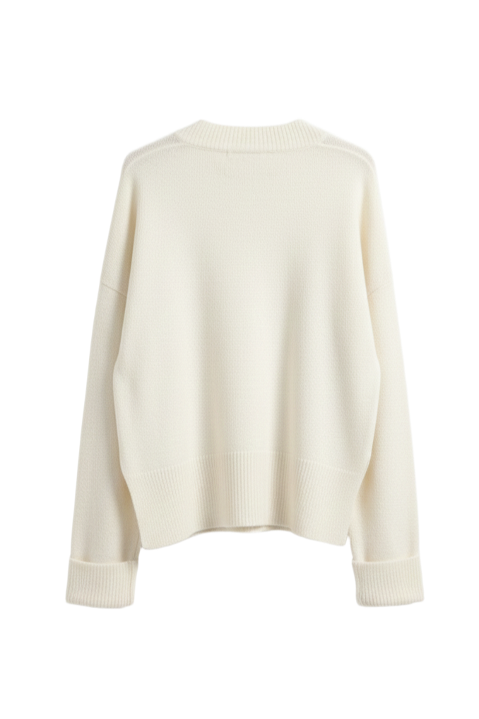 Folded Hem Wool Pullover