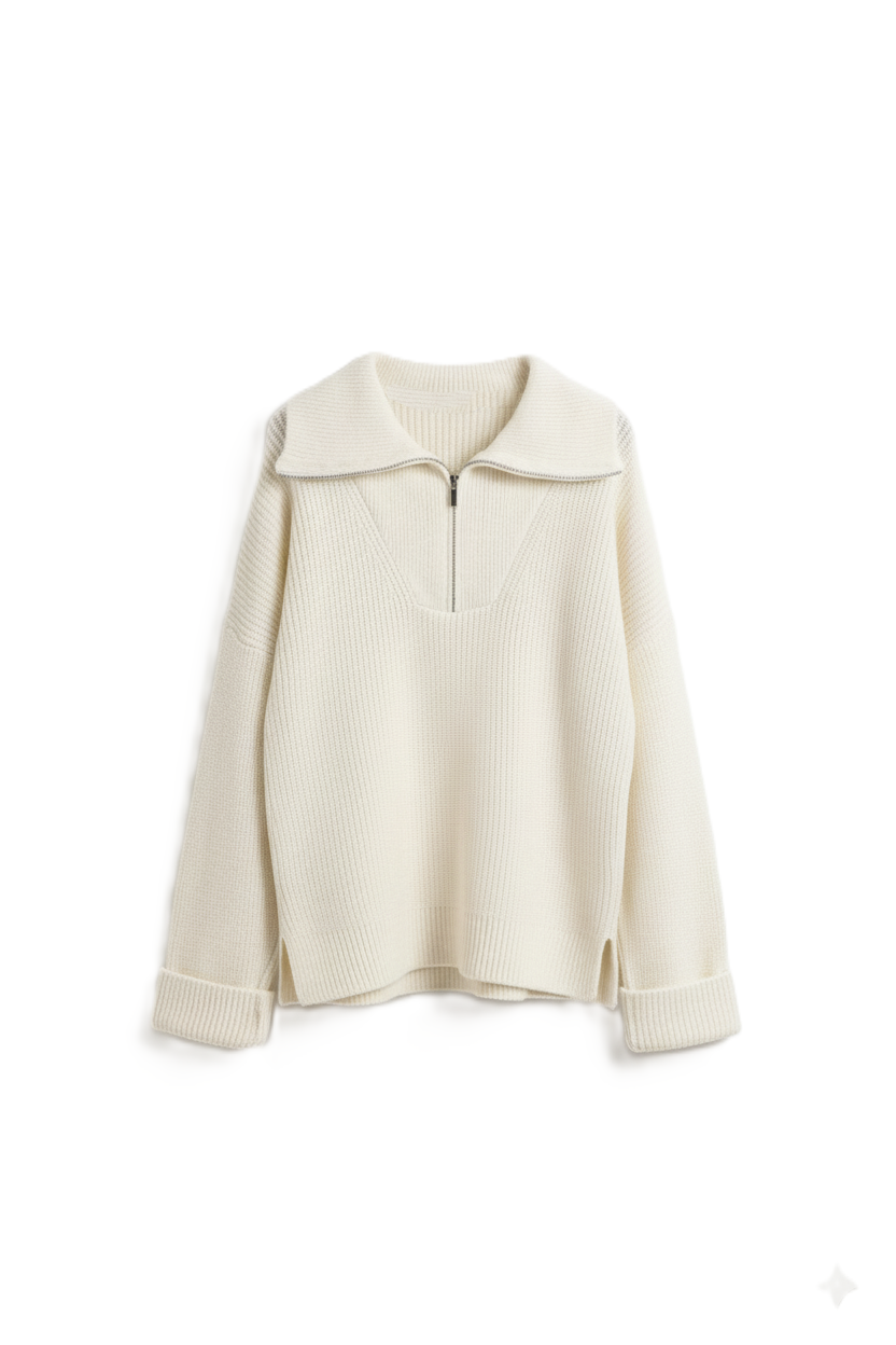 Half-Zip Knitted Pullover