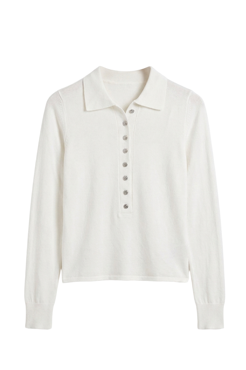 Buttoned Slim Fit Pullover